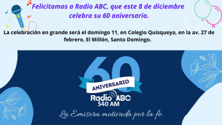 Felicitamos a Radio ABC, que este 8 de diciembre celebra su 60 aniversario.