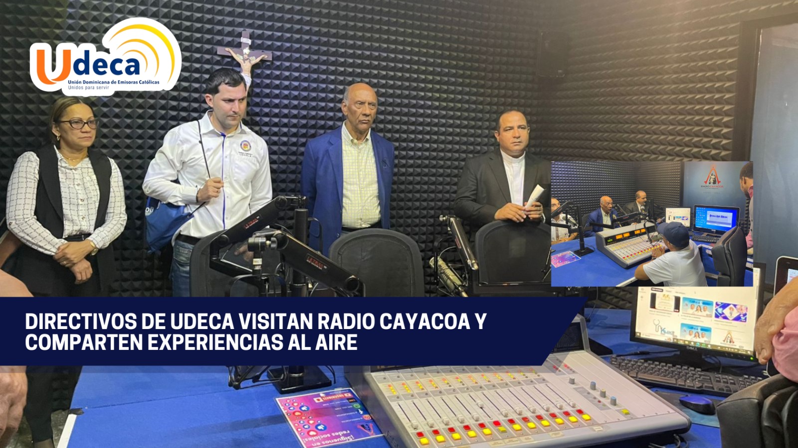 Directivos de UDECA visitan Radio Cayacoa y comparten experiencias al aire.